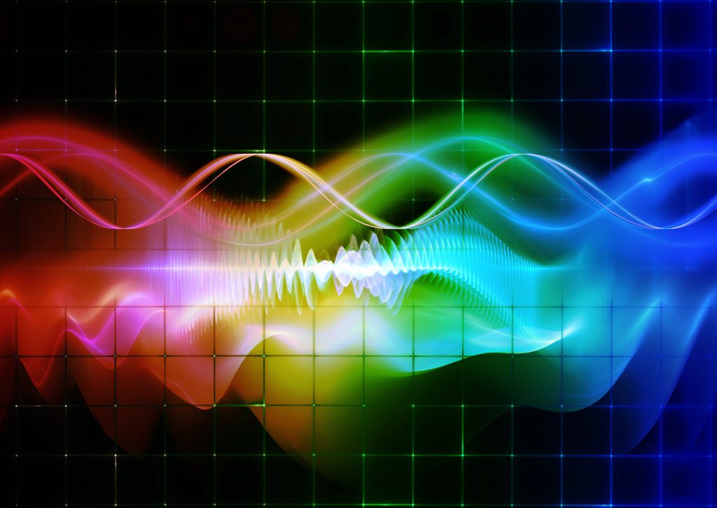 Graphic banner with colourful waves